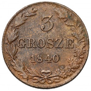 3 grosze 1840 MW, Warszawa
