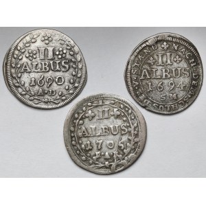 Niemcy, 2 albus 1690-1705 - zestaw (3szt)