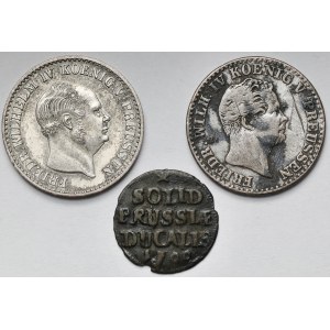 Niemcy, Szeląg 1700 i 2-1/2 grosza 1849-1859 - zestaw (3szt)