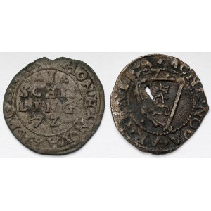 Inflanty, Szeląg Dahlen 1572 i Kurlandia, Szeląg Mitawa 1575 - zestaw 2 (szt)