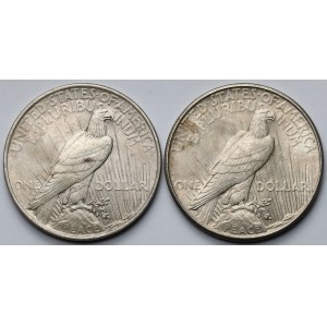 USA, Dolar 1922-1935 - Peace Dollar - zestaw (2szt)