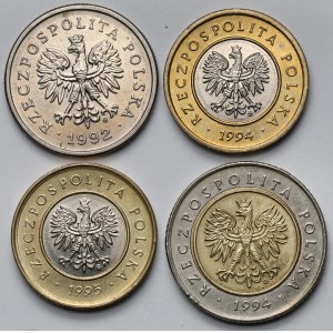 1-5 złotych 1992-1995 - zestaw (4szt)