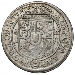 Jan III Sobieski, Ort Bydgoszcz 1677 - litery MH - rzadki