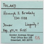 Henryk I Brodaty / II Pobożny, Brakteat ratajski - półpostać z krzyżem - B.RZADKI