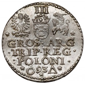 Zygmunt III Waza, Trojak Malbork 1593 - piękny