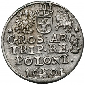 Zygmunt III Waza, Trojak Kraków 1601 - w prawo