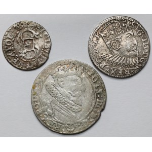 Zygmunt III Waza, Szeląg, trojak i szóstak 1600-1625 - zestaw (3szt)