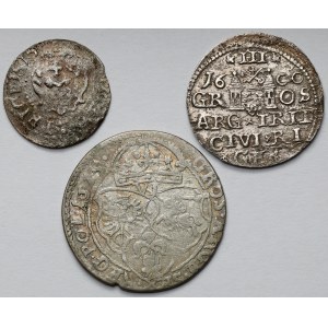 Zygmunt III Waza, Szeląg, trojak i szóstak 1600-1625 - zestaw (3szt)