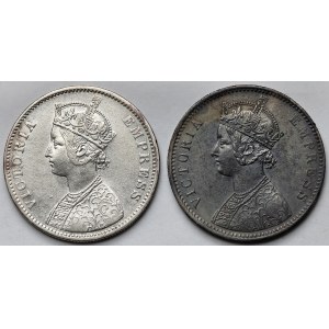 Indie, Wiktoria, Rupia 1887-1889 - zestaw (2szt)