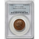 Próba 100 marek 1922 Józef Piłsudski