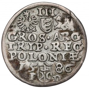 Stefan Batory, Trojak Olkusz 1586 - NH w otoku - rzadki