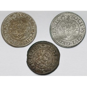 Stefan Batory i Wolne Miasto Ryga, Szelągi 1578-1582 - zestaw (3szt)