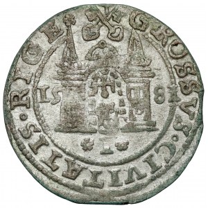 Stefan Batory, Grosz Ryga 1581 - pełna data - b.ładny