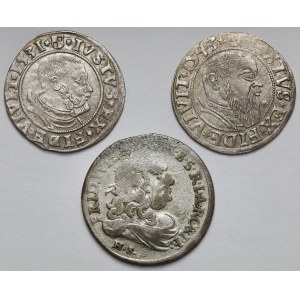 Prusy, Grosz Królewiec i Szóstak 1531-1681 - zestaw (3szt)