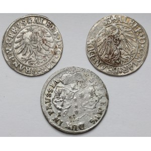 Prusy, Grosz Królewiec i Szóstak 1531-1681 - zestaw (3szt)
