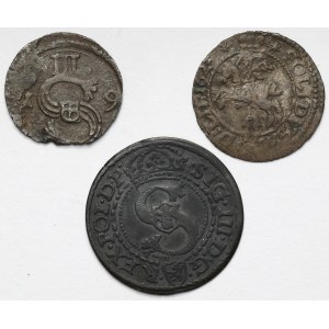 Zygmunt III Waza, Trzeciak i szelągi 1592-1623 - zestaw (3szt)