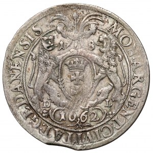 Jan II Kazimierz, Ort Gdańsk 1662 DL - lewek NIE w tarczy