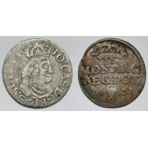 Jan II Kazimierz, Dwugrosze Elbląg i Bydgoszcz 1651 - zestaw (2szt)