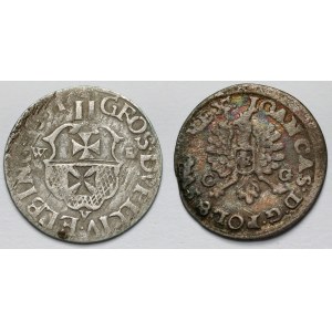 Jan II Kazimierz, Dwugrosze Elbląg i Bydgoszcz 1651 - zestaw (2szt)