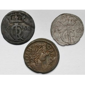 Jan II Kazimierz, Szelągi 1658-1666 - zestaw (3szt)