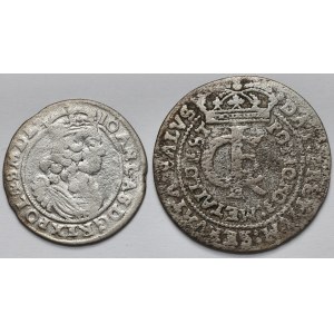 Jan II Kazimierz, Szóstak 1665 i Tymf 1664 - zestaw (2szt)