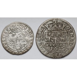 Jan II Kazimierz, Szóstak 1665 i Tymf 1664 - zestaw (2szt)