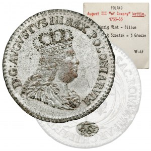 August III Sas, 1/2 szóstaka (Trojak) Lipsk 1753 - 1/2 Sz - ex. Karolkiewicz
