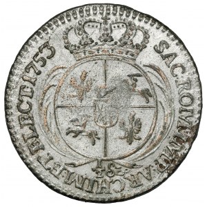 August III Sas, 1/2 szóstaka (Trojak) Lipsk 1753 - 1/2 Sz - ex. Karolkiewicz