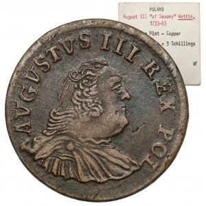 August III Sas, Grosz Grünthal? 1754 (3) - antyczna - ex. Karolkiewicz