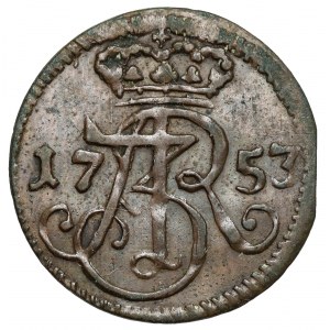 August III Sas, Szeląg Gdańsk 1753 WR