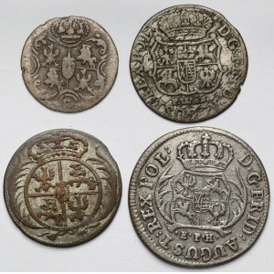 August II Mocny i III Sas, od 1/48 do 1/12 talara 1713-1763 - zestaw (4szt)