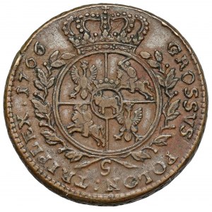 Poniatowski, Trojak 1766-g, Kraków - zbrojarz - bardzo ładny