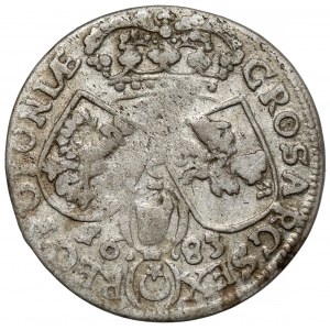 Jan III Sobieski, Szóstak Kraków 1683-C - BEZ korony - B.RZADKI