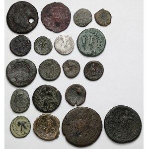 Rzym Prowincjonalny, od AE15 do AE35 - w tym drachma - zestaw (19szt)