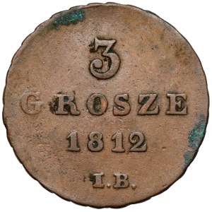 Księstwo Warszawskie, 3 grosze 1812 IB