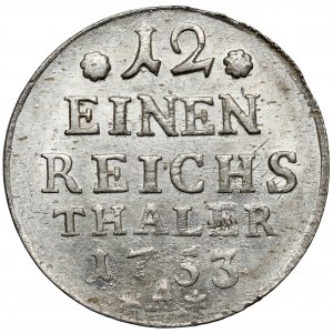 Prusy, Friedrich II, 1/12 talara 1753-A, Berlin