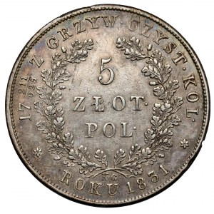 Powstanie Listopadowe, 5 złotych 1831 KG