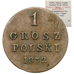 1 grosz polski 1832 KG - ex. Karolkiewicz