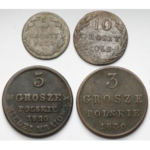 3-10 groszy polskich 1826-1831 - w tym Karolkiewicz (4szt)