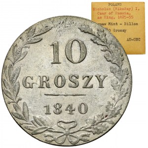 10 groszy 1840 MW - ex. Karolkiewicz