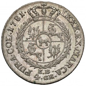 Poniatowski, Złotówka 1781 EB - ex. Karolkiewicz - bardzo rzadka