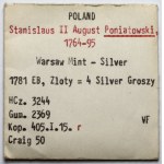 Poniatowski, Złotówka 1781 EB - ex. Karolkiewicz - bardzo rzadka