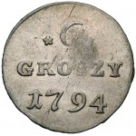 Poniatowski, 6 groszy 1794 - rzadka odmiana - ex. Karolkiewicz