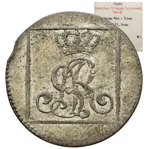 Poniatowski, Grosz srebrny 1767 FS - kropka po 320 - ex. Karolkiewicz