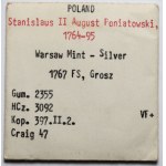 Poniatowski, Grosz srebrny 1767 FS - kropka po 320 - ex. Karolkiewicz