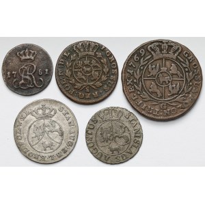 Poniatowski, od 1/2 do 10 groszy 1769-1794 - zestaw (5szt)