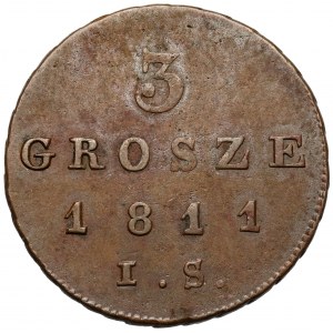 Księstwo Warszawskie, 3 grosze 1811 IS