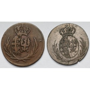 Księstwo Warszawskie, 1 i 5 groszy 1811 - zestaw (2szt)