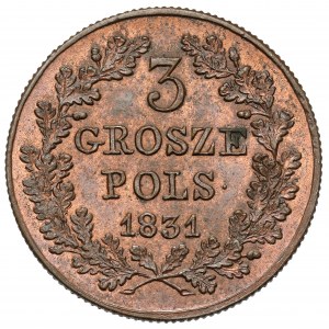 Powstanie Listopadowe, 3 grosze 1831 KG