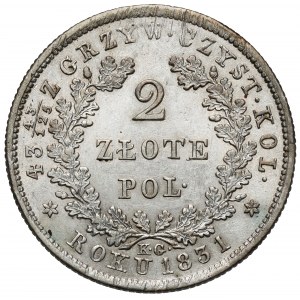 Powstanie Listopadowe, 2 złote 1831 KG